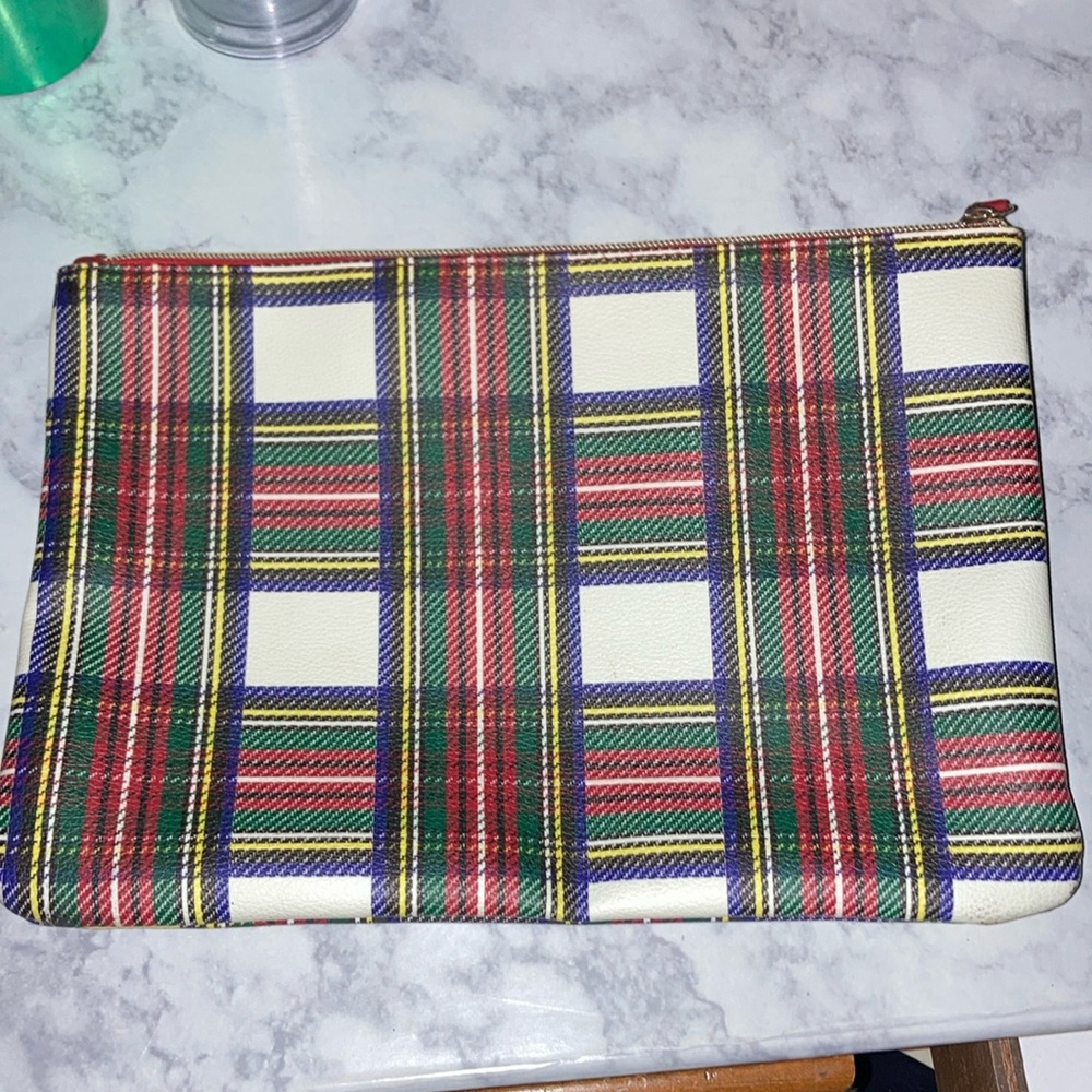 Mix-it zipper top plaid bag